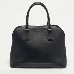 Pre Owned Prada Black Saffiano Lux Leather Promenade Open Satchel