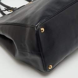 Pre Owned Prada Black Saffiano Lux Leather Extra Large Double Zip Galleria Tote