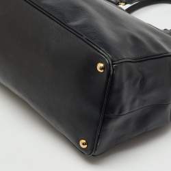 Pre Owned Prada Black Saffiano Lux Leather Extra Large Double Zip Galleria Tote