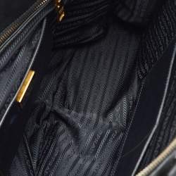 Pre Owned Prada Black Saffiano Lux Leather Extra Large Double Zip Galleria Tote