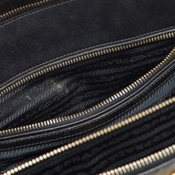 Pre Owned Prada Black Saffiano Lux Leather Extra Large Double Zip Galleria Tote