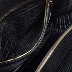 Pre Owned Prada Black Saffiano Lux Leather Extra Large Double Zip Galleria Tote