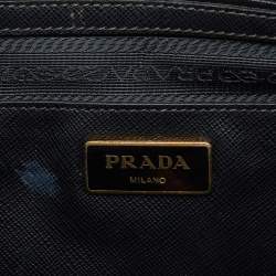 Pre Owned Prada Black Saffiano Lux Leather Extra Large Double Zip Galleria Tote