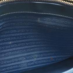Pre Owned Prada Blue Saffiano Patent Leather Parabole Tote