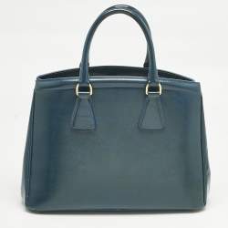 Pre Owned Prada Blue Saffiano Patent Leather Parabole Tote