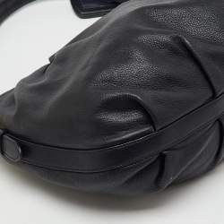 Pre Owned Prada Black Vitello Daino Leather Hobo