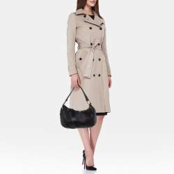 Pre Owned Prada Black Vitello Daino Leather Hobo