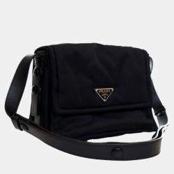 Pre Owned Prada Black Small Re Nylon Padded Traveller Shoulder Bag