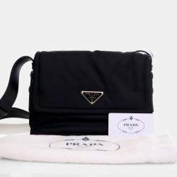 Pre Owned Prada Black Small Re Nylon Padded Traveller Shoulder Bag