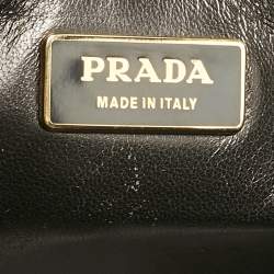 Pre Owned Prada Black Ostrich Twin Pocket Tote