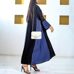 Pre Owned Prada White Saffiano Lux Leather Triangle Logo Envelope Chain Bag