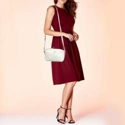 Pre Owned حقيبة كاميرا كروس بودي برادا أبيض جلد فينيكس فيتيلو