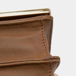 Pre Owned Prada Brown Nappa Stitched Satchel