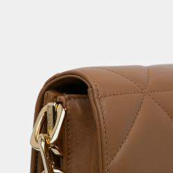 Pre Owned Prada Brown Nappa Stitched Satchel