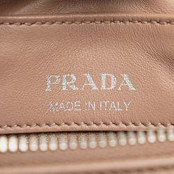 Pre Owned Prada Beige Brown Soft Calf Diagramme Crossbody