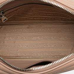 Pre Owned Prada Beige Brown Soft Calf Diagramme Crossbody