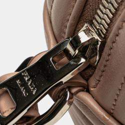 Pre Owned Prada Beige Brown Soft Calf Diagramme Crossbody