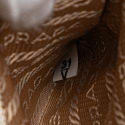 Pre Owned Prada Beige Brown Soft Calf Diagramme Crossbody