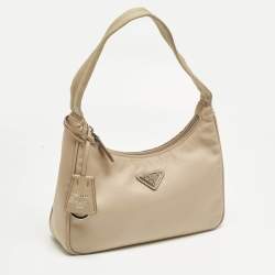 Pre Owned Prada Beige Nylon Re-Edition 2000 Shoulder Bag