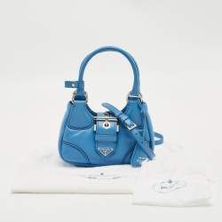 Pre Owned Prada Blue Moon Padded Leather Re-edition 2002 Bag 