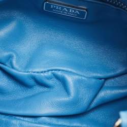 Pre Owned Prada Blue Moon Padded Leather Re-edition 2002 Bag 