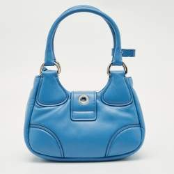 Pre Owned Prada Blue Moon Padded Leather Re-edition 2002 Bag 