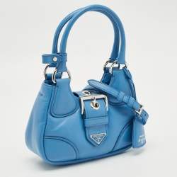 Pre Owned Prada Blue Moon Padded Leather Re-edition 2002 Bag 