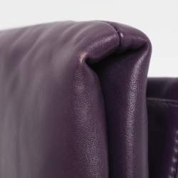 Pre Owned Prada Purple Leather Bow Clutch
