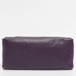 Pre Owned Prada Purple Leather Bow Clutch