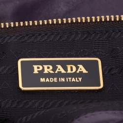 Pre Owned Prada Purple Leather Bow Clutch