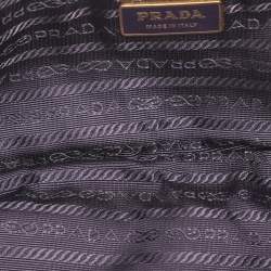 Pre Owned Prada Purple Leather Bow Clutch