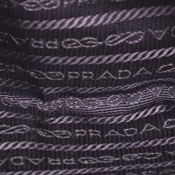 Pre Owned Prada Purple Leather Bow Clutch