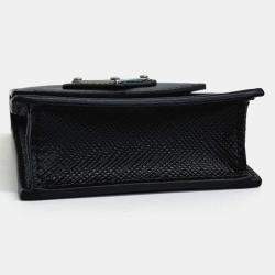 Pre Owned Prada Black Leather Saffiano Earphone Case