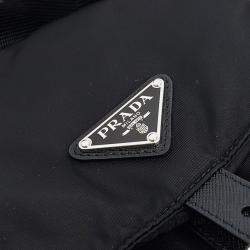 Pre Owned Prada Black Nylon Re-Nylon Two-Pocket Backpack