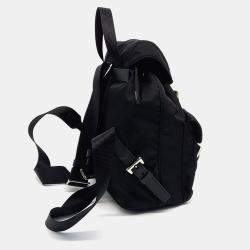 Pre Owned Prada Black Nylon Re-Nylon Two-Pocket Backpack