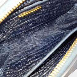 Pre Owned Prada Blue Leather Saffiano Mini Crossbody Bag