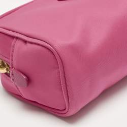 Pre Owned Prada Pink Re-Nylon Small Wristlet Pouch