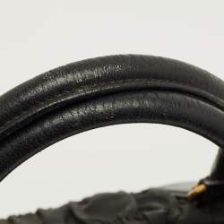 Pre Owned Prada Black Leather and Nylon Gaufre Satchel