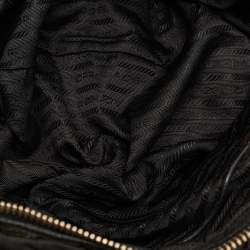 Pre Owned Prada Black Leather and Nylon Gaufre Satchel