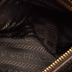 Pre Owned Prada Brown Leopard Print Calfhair Boston Bag