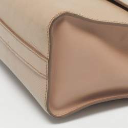 Pre Owned Prada Beige Saffiano Cuir Leather Monochrome Envelope Flap Shoulder Bag