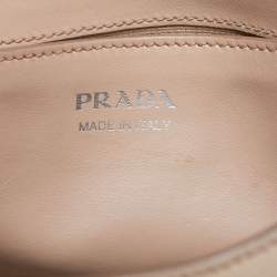 Pre Owned Prada Beige Saffiano Cuir Leather Monochrome Envelope Flap Shoulder Bag