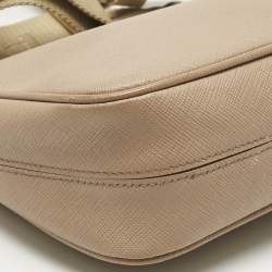 Pre Owned Prada Beige Saffiano Lux Leather Re-Edition 2005 Shoulder Bag
