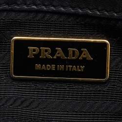 Pre Owned Prada Black Nappa Leather Gaufre Satchel