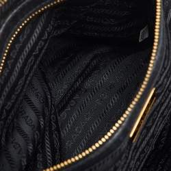 Pre Owned Prada Black Nappa Leather Gaufre Satchel