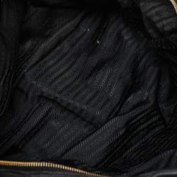 Pre Owned Prada Black Nappa Leather Gaufre Satchel