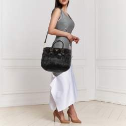 مملوكة مسبقًا Prada Black Nappa Leather Gaufre Tote
