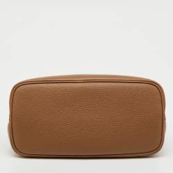 Pre Owned Prada Brown Leather Mini Double Tote