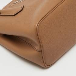 Pre Owned Prada Brown Leather Mini Double Tote