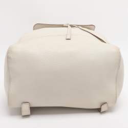 Pre Owned Prada Cream Leather Drawstring Backpack